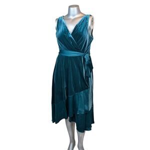 NWT DKNY Dress, Empire Waist, Hunter Green, sz 14